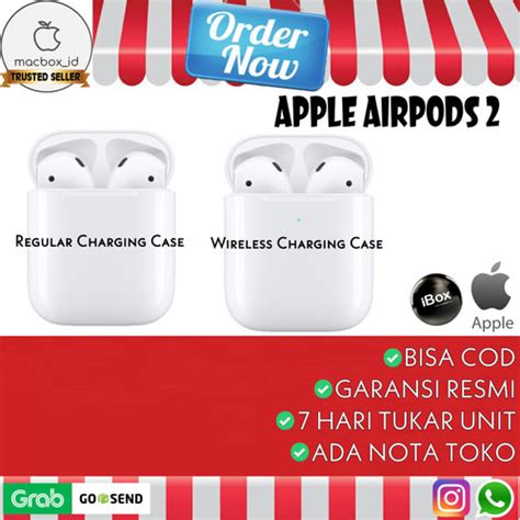 Jual Apple AiRPODS 2/AiRPOD 2/AiRPODS Gen 2/2nd Wireless/Regular Resmi ...