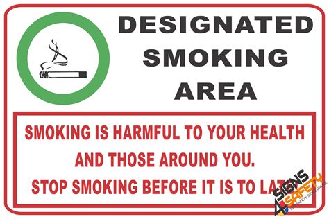 Smoking Area Signs Printable