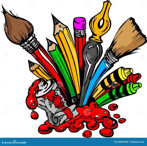 Cartoon Image Of Art Supplies Royalty Free Stock Photos - Image: 23987428