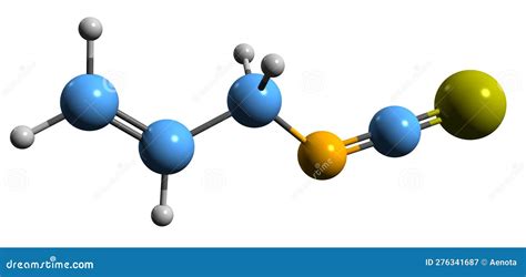 3D Image of Allyl Isothiocyanate Skeletal Formula Stock Illustration ...