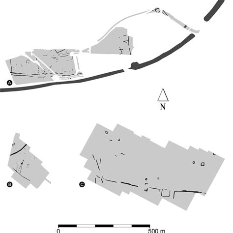 Schematic map of the oppidum of Manching featuring important landmarks ...