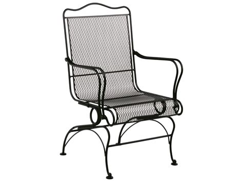 Woodard Tucson Mesh Wrought Iron High Back Coil Spring Outdoor Dining ...