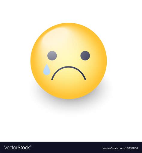 Disappointed emoji face crying cartoon Royalty Free Vector