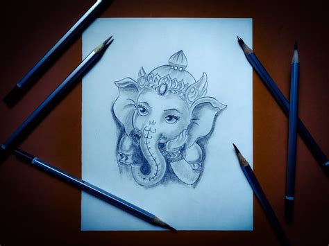 How to draw bal ganesh, Ganesh Chaturthi drawing, Happy Ganesh ...