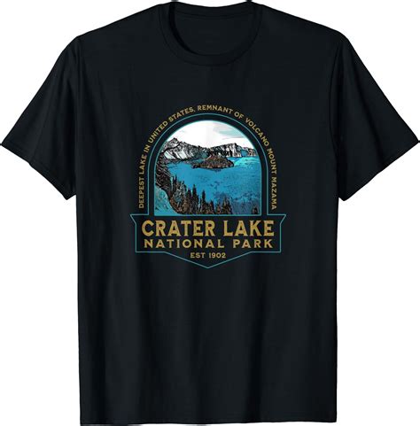 Crater Lake National Park Oregon Mount Mazama Hiking Camping T-Shirt ...