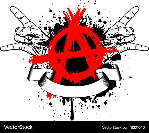 Symbol anarchy and gesture hands Royalty Free Vector Image