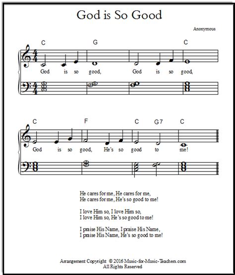 God is Good Lyrics and Sheet Music