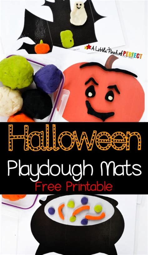 Halloween Playdough Mats Free Printable - A Little Pinch of Perfect