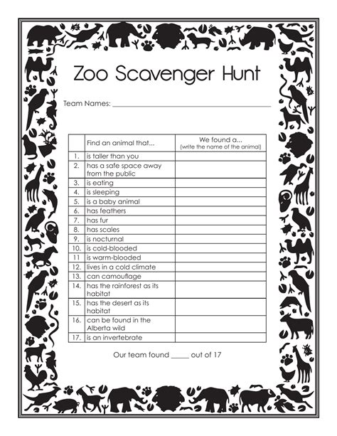 Zoo Field Trip Scavenger Hunt - Ninja Plans Preschool Field Trip, Zoo ...