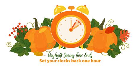 Fall Back Time Daylight Saving Time End Banner Clocks With Turning Hand ...