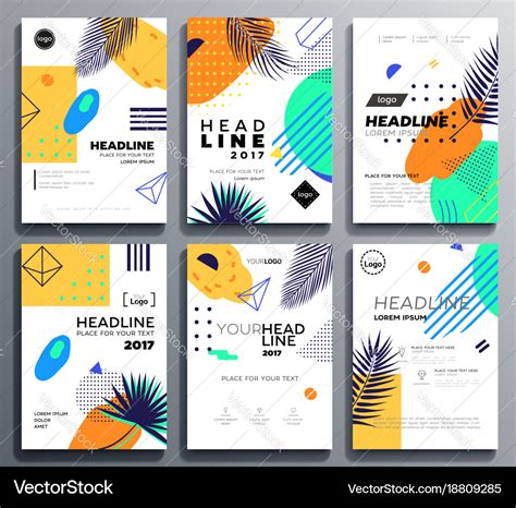 Set of presentation booklet covers - modern Vector Image