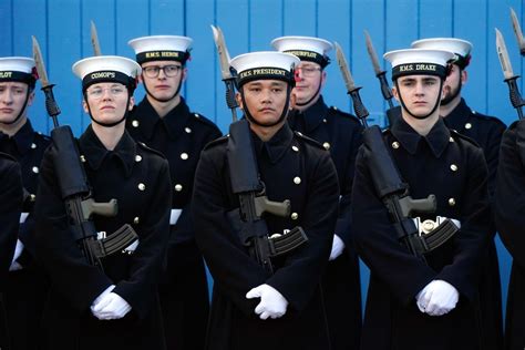 Royal Navy sailors and Royal Marines rehearse for Remembrance Sunday ...