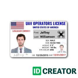 Official Drone Operator License - Custom ID for UAV Credentials from ...