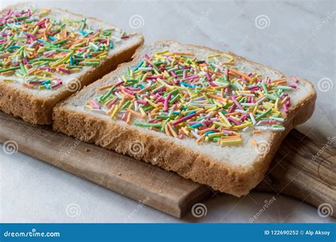 Austrian Fairy Bread with Sprinkles and Butter Stock Photo - Image of ...