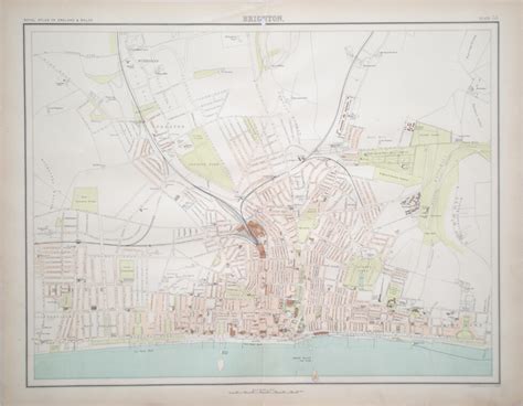 Victorian Town Plan Map of Brighton - The Antique Map Shop