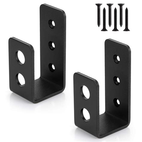 Buy 2x4 (1.5x3.5 inch) Door Barricade Brackets (2 pcs) | Drop Open Bar ...