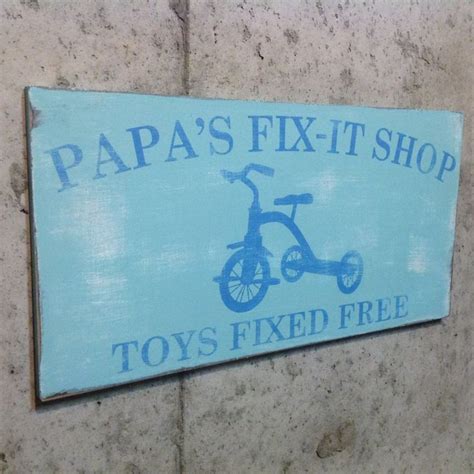 Papa's Fix-It Shop Custom Wood Signs Wall Decor Gifts For Grandpa, Papa ...