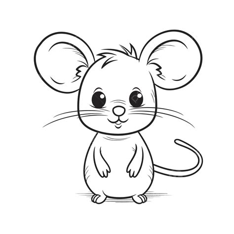 Cute Mouse Doodle Design Outline Sketch Drawing Vector, Mouse Drawing ...