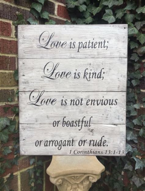 Love is Patient Bible verse sign reclaimed wood distressed | Etsy