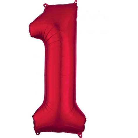 Red Number 1 Helium Filled – 34″ – Balloon In A Box