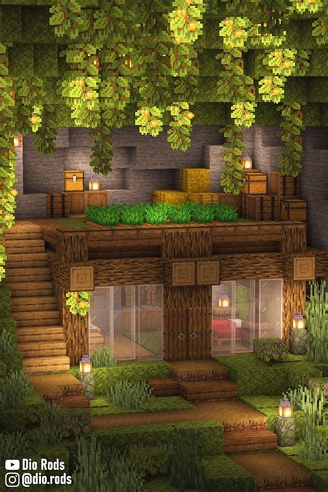 A Minecraft Lush Cave Starter House full with Interior and Exterior ...