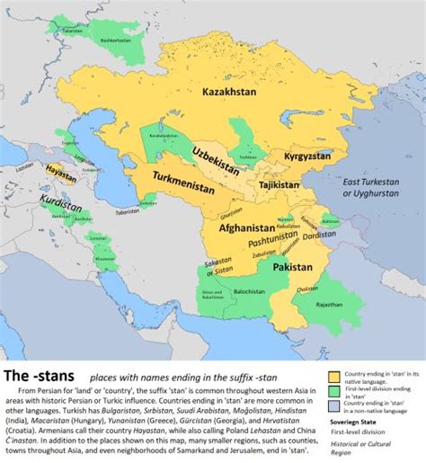 Places ending in -stan | Map, Stans, Places