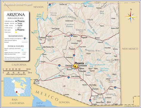 Map of the State of Arizona, USA - Nations Online Project