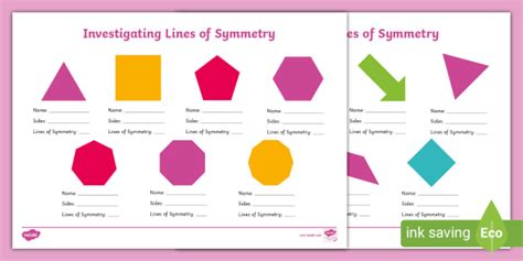 Investigating Lines of Symmetry worksheet Primary Resources