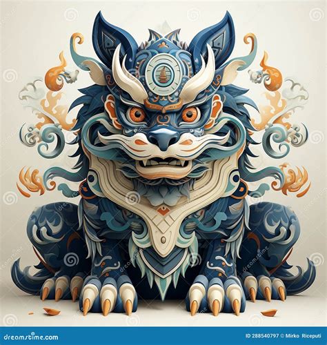 Chinese Mythological Animal Stock Illustration - Illustration of ...