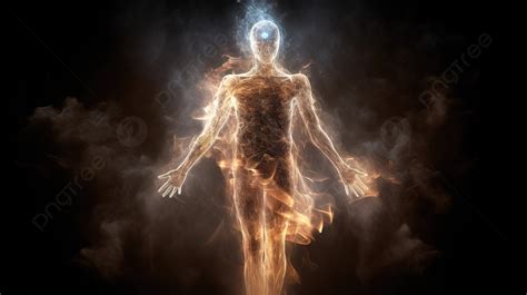 Depiction Of The Human Body In Fire Background, Picture Of Soul Leaving ...