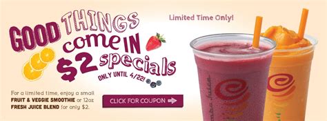 News: Jamba Juice $2 Fruit & Veggie Smoothie or Juice Through April 22 ...