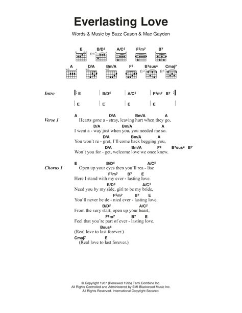 Everlasting Love by The Love Affair - Guitar Chords/Lyrics - Guitar ...