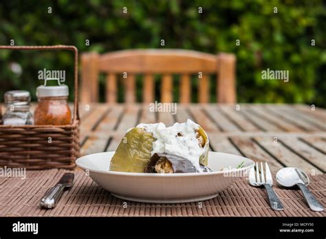 Traditional Turkish Food Dolma with Yogurt Stock Photo - Alamy