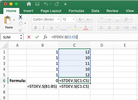 Standard Deviation Excel Template