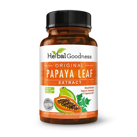 Buy Papaya Leaf Extract Digestive Enzymes - 10X Strength 60/600mg Veg s ...