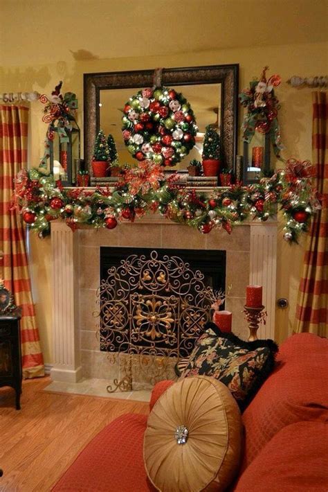 Navideña chimenea | Christmas mantel decorations, Christmas fireplace ...