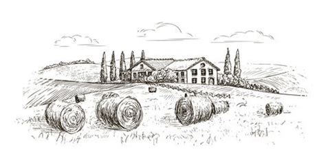 Ranch house sketch stock photos, royalty-free images, vectors, video ...