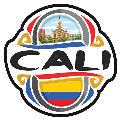 Cali Colombia Bandera Viaje Souvenir Pegatina Skyline Logo Insignia ...