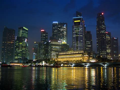 Singapore Skyline At Night