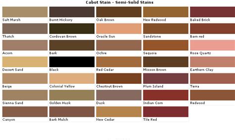 Solid Wood Stain Colors - Fence and Deck Stains - Color samples for ...