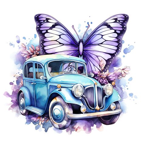 Premium AI Image | beautiful car with wings magical fairytale clipart ...