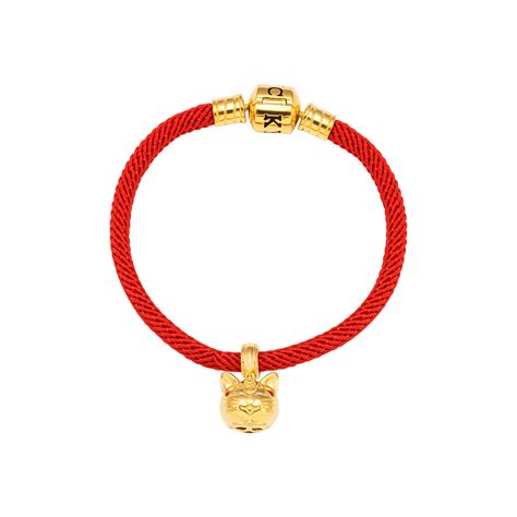 Vòng tay charm vàng 18k pnj dây đỏ 0000y001361