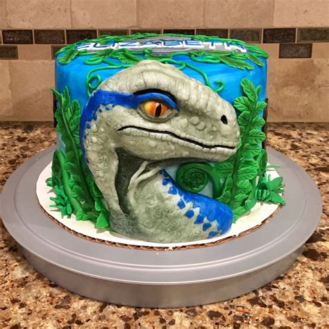 Jurassic World Blue Cake | Dinosaur birthday party, Jurassic park ...