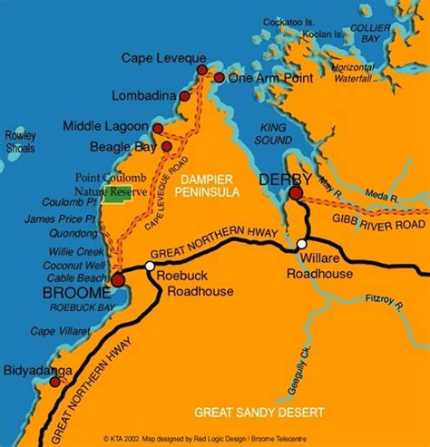 Derby Tourism - Dampier Peninsula Map | Western australia road trip ...