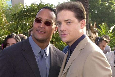 Dwayne Johnson praises Mummy costar Brendan Fraser in The Whale | EW.com