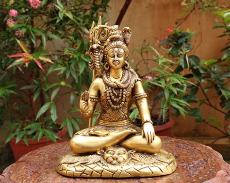 Meditating Shiva Statue Brass Shiva Sculpture Sitting Shiva - Etsy