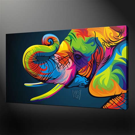 Abstract Elephant, Elephant Canvas, Colorful Elephant, Elephant ...