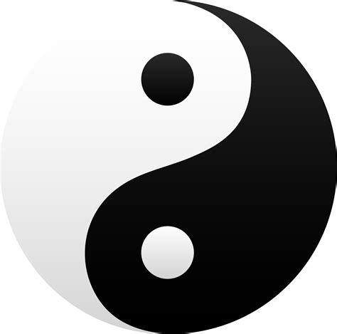 Black and White Yin Yang Symbol - Free Clip Art