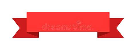 Curved Red Banner Ribbon Flat Vector Design on White Stock Vector ...