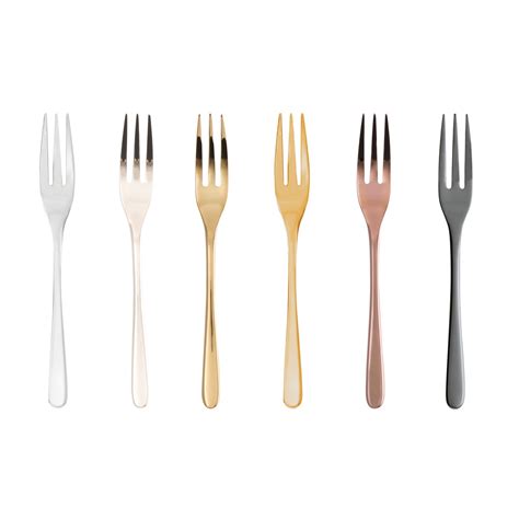 6 cake forks set , PVD Mirror Multicolor, Taste, Sambonet